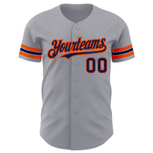 Charger l'image dans la galerie, Custom Gray Navy-Orange Authentic Baseball Jersey