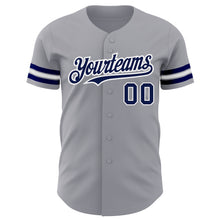 Charger l'image dans la galerie, Custom Gray Navy-White Authentic Baseball Jersey