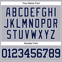 Charger l'image dans la galerie, Custom Gray Navy-White Authentic Baseball Jersey