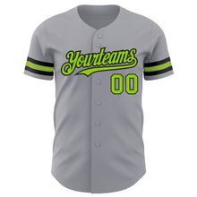 Charger l'image dans la galerie, Custom Gray Neon Green-Black Authentic Baseball Jersey