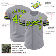 Charger l'image dans la galerie, Custom Gray Neon Green-Black Authentic Baseball Jersey