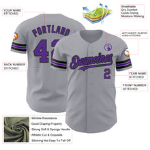 Charger l'image dans la galerie, Custom Gray Purple-Black Authentic Baseball Jersey