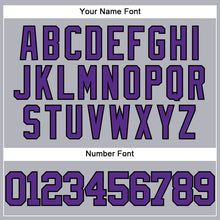 Charger l'image dans la galerie, Custom Gray Purple-Black Authentic Baseball Jersey