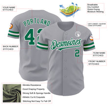 Charger l'image dans la galerie, Custom Gray Kelly Green-White Authentic Baseball Jersey