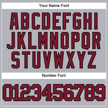 Charger l'image dans la galerie, Custom Gray Crimson-Black Authentic Baseball Jersey