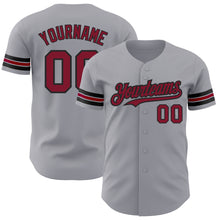 Charger l'image dans la galerie, Custom Gray Crimson-Black Authentic Baseball Jersey