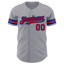 Charger l'image dans la galerie, Custom Gray Red-Royal Authentic Baseball Jersey
