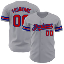 Charger l'image dans la galerie, Custom Gray Red-Royal Authentic Baseball Jersey