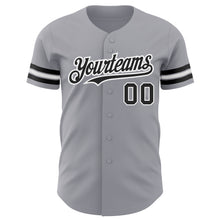 Charger l'image dans la galerie, Custom Gray Black-White Authentic Baseball Jersey