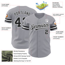 Charger l'image dans la galerie, Custom Gray Black-White Authentic Baseball Jersey