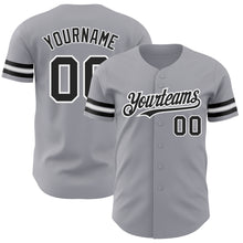Charger l'image dans la galerie, Custom Gray Black-White Authentic Baseball Jersey