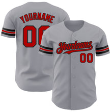 Charger l'image dans la galerie, Custom Gray Red-Black Authentic Baseball Jersey