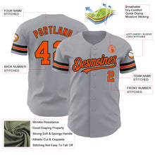 Charger l'image dans la galerie, Custom Gray Orange-Black Authentic Baseball Jersey