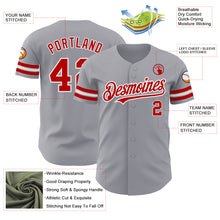 Charger l'image dans la galerie, Custom Gray Red-White Authentic Baseball Jersey