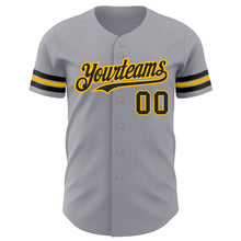 Charger l'image dans la galerie, Custom Gray Black-Gold Authentic Baseball Jersey
