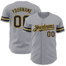 Charger l'image dans la galerie, Custom Gray Black-Old Gold Authentic Baseball Jersey