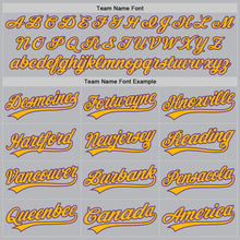 Charger l'image dans la galerie, Custom Gray Purple-Gold Authentic Throwback Baseball Jersey