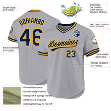 Charger l'image dans la galerie, Custom Gray Navy-Gold Authentic Throwback Baseball Jersey