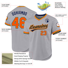 Charger l'image dans la galerie, Custom Gray Orange Gold-Navy Authentic Throwback Baseball Jersey