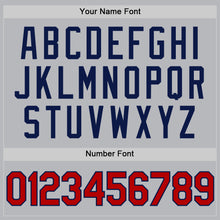 Charger l'image dans la galerie, Custom Gray Red-Navy Authentic Throwback Baseball Jersey