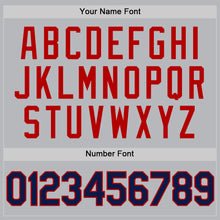 Charger l'image dans la galerie, Custom Gray Navy-Red Authentic Throwback Baseball Jersey