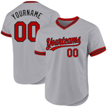 Charger l'image dans la galerie, Custom Gray Red-Black Authentic Throwback Baseball Jersey