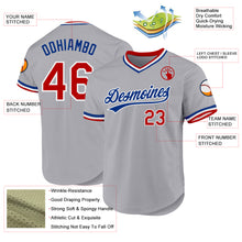 Charger l'image dans la galerie, Custom Gray Red-Royal Authentic Throwback Baseball Jersey