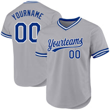 Charger l'image dans la galerie, Custom Gray Royal-White Authentic Throwback Baseball Jersey