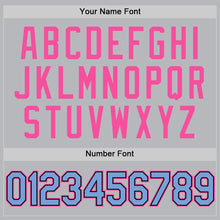 Charger l'image dans la galerie, Custom Gray Light Blue Black-Pink Authentic Throwback Baseball Jersey