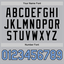 Charger l'image dans la galerie, Custom Gray Light Blue-Black Authentic Throwback Baseball Jersey