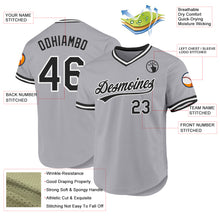 Charger l'image dans la galerie, Custom Gray Black-White Authentic Throwback Baseball Jersey