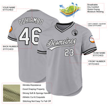 Charger l'image dans la galerie, Custom Gray White-Black Authentic Throwback Baseball Jersey
