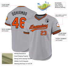 Charger l'image dans la galerie, Custom Gray Orange-Black Authentic Throwback Baseball Jersey