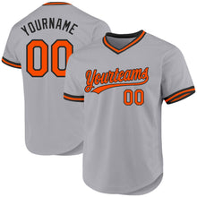 Charger l'image dans la galerie, Custom Gray Orange-Black Authentic Throwback Baseball Jersey