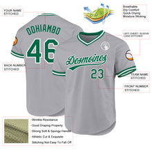Charger l'image dans la galerie, Custom Gray Kelly Green-White Authentic Throwback Baseball Jersey