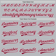 Charger l'image dans la galerie, Custom Gray Maroon-White Authentic Throwback Baseball Jersey