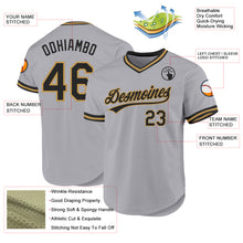 Charger l'image dans la galerie, Custom Gray Black-Old Gold Authentic Throwback Baseball Jersey