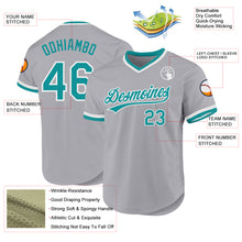 Charger l'image dans la galerie, Custom Gray Teal-White Authentic Throwback Baseball Jersey