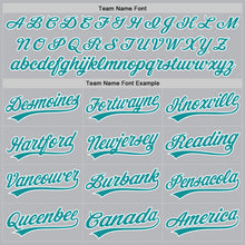 Charger l'image dans la galerie, Custom Gray Teal-White Authentic Throwback Baseball Jersey