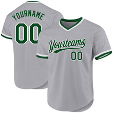 Charger l'image dans la galerie, Custom Gray Green-White Authentic Throwback Baseball Jersey