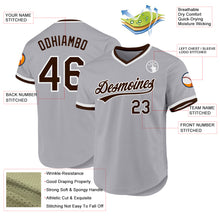 Charger l'image dans la galerie, Custom Gray Brown-White Authentic Throwback Baseball Jersey