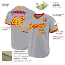 Charger l'image dans la galerie, Custom Gray Gold-Red Authentic Throwback Baseball Jersey