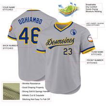 Charger l'image dans la galerie, Custom Gray Royal-Gold Authentic Throwback Baseball Jersey