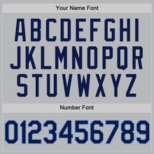 Charger l'image dans la galerie, Custom Gray Navy-Light Blue Authentic Throwback Baseball Jersey