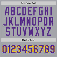 Charger l'image dans la galerie, Custom Gray Purple-Gold Authentic Throwback Basketball Jersey