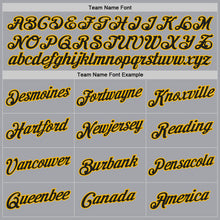 Загрузить изображение в средство просмотра галереи, Custom Gray Black-Gold Authentic Throwback Basketball Jersey