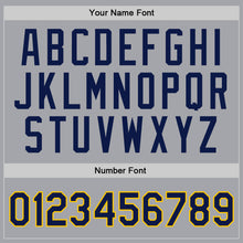 Charger l'image dans la galerie, Custom Gray Navy-Gold Authentic Throwback Basketball Jersey