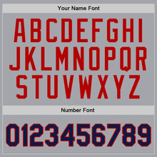 Laden Sie das Bild in den Galerie-Viewer, Custom Gray Navy-Red Authentic Throwback Basketball Jersey