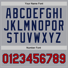 Load image into Gallery viewer, Custom Gray Red-Navy Authentic Throwback Basketball Jersey