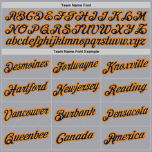 Charger l'image dans la galerie, Custom Gray Navy Gold-Orange Authentic Throwback Basketball Jersey